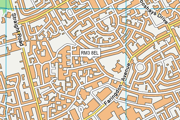 RM3 8EL map - OS VectorMap District (Ordnance Survey)