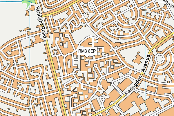 RM3 8EP map - OS VectorMap District (Ordnance Survey)