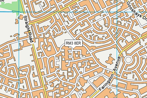 RM3 8ER map - OS VectorMap District (Ordnance Survey)