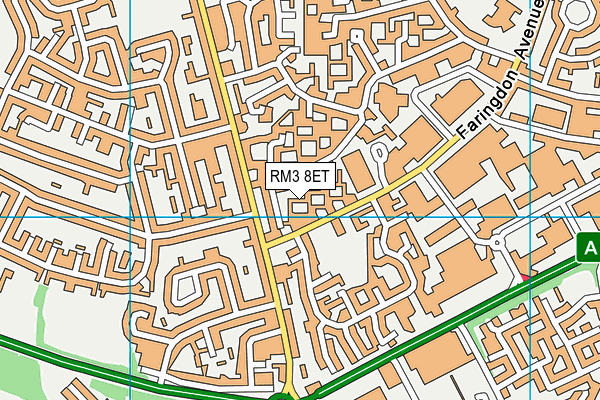 RM3 8ET map - OS VectorMap District (Ordnance Survey)