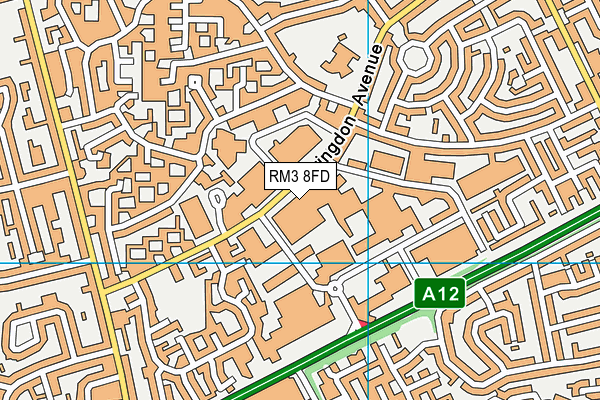 RM3 8FD map - OS VectorMap District (Ordnance Survey)