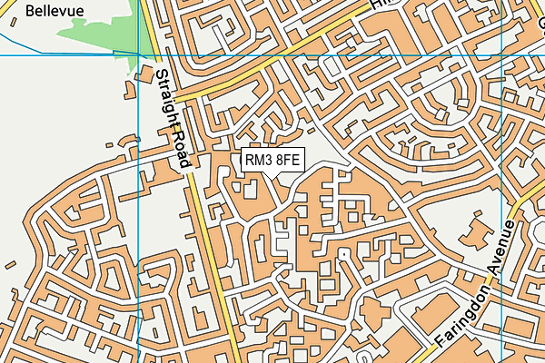 RM3 8FE map - OS VectorMap District (Ordnance Survey)