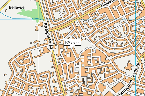 RM3 8FF map - OS VectorMap District (Ordnance Survey)