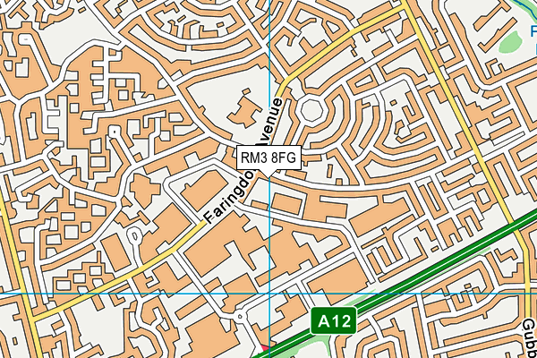 RM3 8FG map - OS VectorMap District (Ordnance Survey)