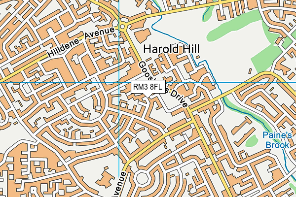 RM3 8FL map - OS VectorMap District (Ordnance Survey)
