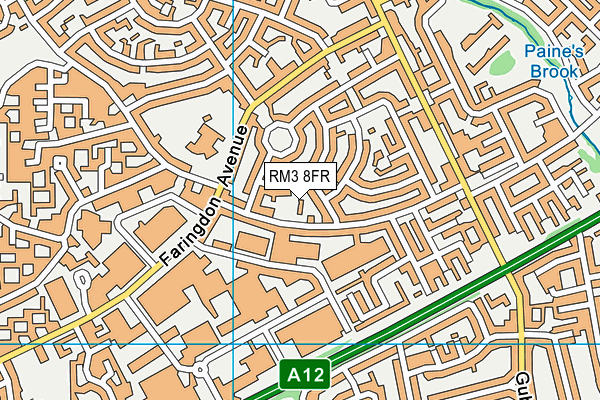 RM3 8FR map - OS VectorMap District (Ordnance Survey)