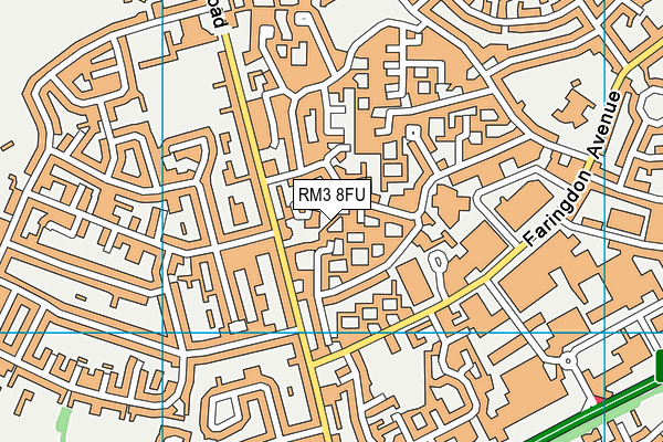 RM3 8FU map - OS VectorMap District (Ordnance Survey)