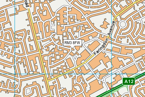 RM3 8FW map - OS VectorMap District (Ordnance Survey)