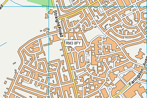 RM3 8FY map - OS VectorMap District (Ordnance Survey)