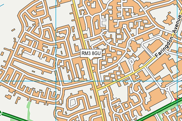 RM3 8GU map - OS VectorMap District (Ordnance Survey)