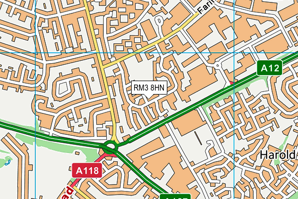 Lime Academy Ravensbourne map (RM3 8HN) - OS VectorMap District (Ordnance Survey)