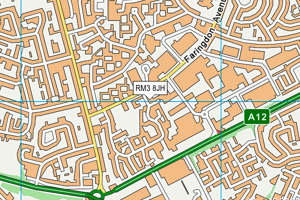 RM3 8JH map - OS VectorMap District (Ordnance Survey)