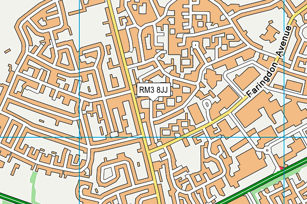 RM3 8JJ map - OS VectorMap District (Ordnance Survey)