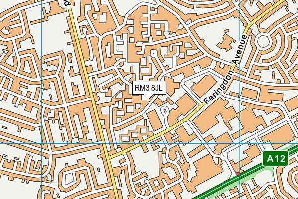 RM3 8JL map - OS VectorMap District (Ordnance Survey)