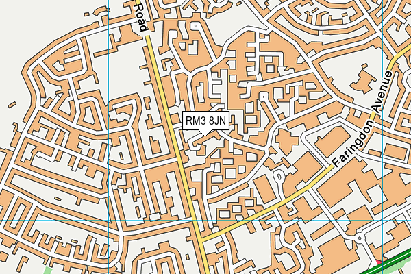 RM3 8JN map - OS VectorMap District (Ordnance Survey)