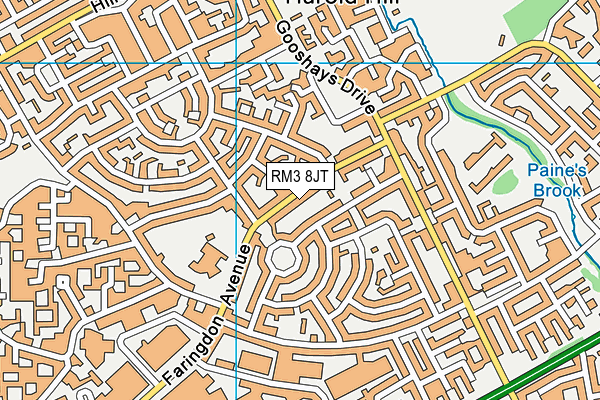 RM3 8JT map - OS VectorMap District (Ordnance Survey)