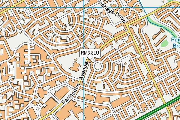 RM3 8LU map - OS VectorMap District (Ordnance Survey)