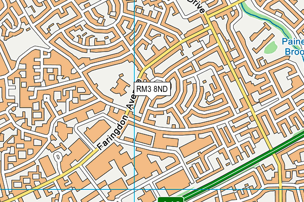 RM3 8ND map - OS VectorMap District (Ordnance Survey)