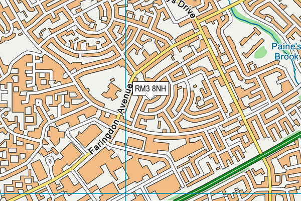 RM3 8NH map - OS VectorMap District (Ordnance Survey)