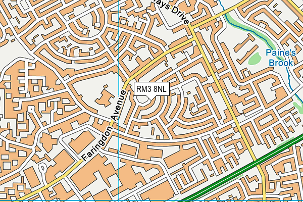 RM3 8NL map - OS VectorMap District (Ordnance Survey)