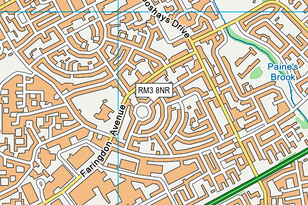 RM3 8NR map - OS VectorMap District (Ordnance Survey)