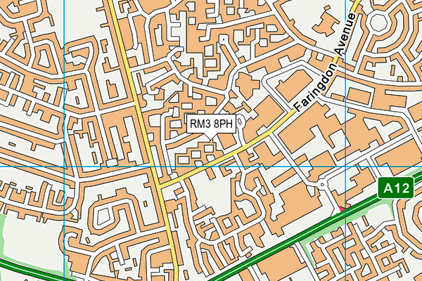 RM3 8PH map - OS VectorMap District (Ordnance Survey)