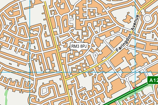 RM3 8PJ map - OS VectorMap District (Ordnance Survey)
