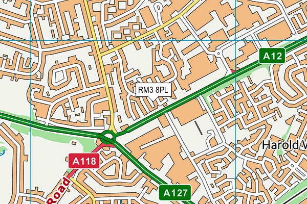 RM3 8PL map - OS VectorMap District (Ordnance Survey)