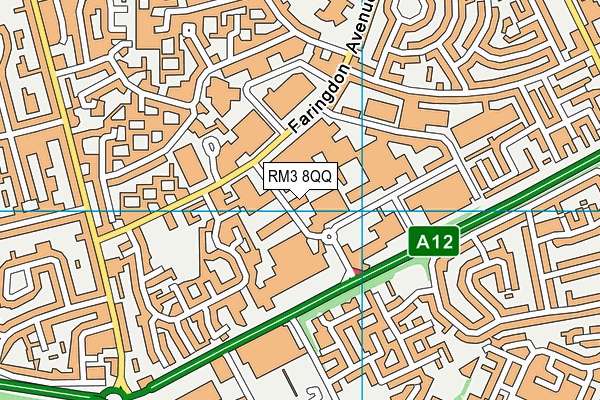 RM3 8QQ map - OS VectorMap District (Ordnance Survey)