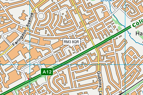 RM3 8QR map - OS VectorMap District (Ordnance Survey)