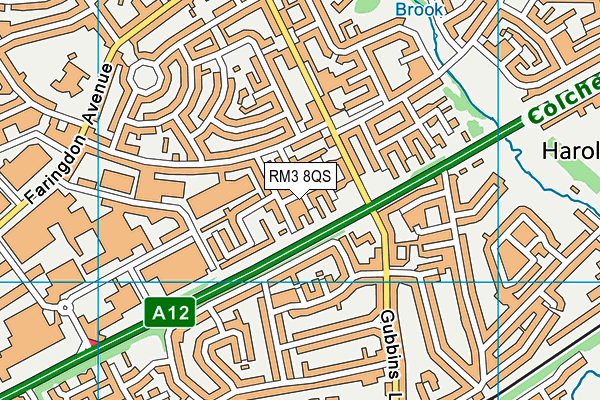RM3 8QS map - OS VectorMap District (Ordnance Survey)