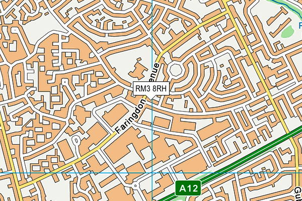 RM3 8RH map - OS VectorMap District (Ordnance Survey)