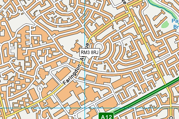 RM3 8RJ map - OS VectorMap District (Ordnance Survey)