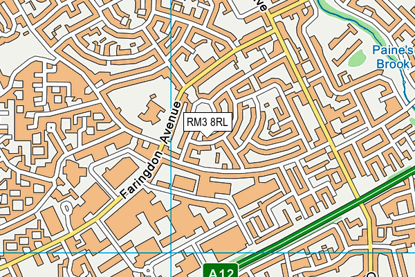 RM3 8RL map - OS VectorMap District (Ordnance Survey)
