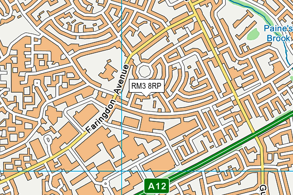 RM3 8RP map - OS VectorMap District (Ordnance Survey)
