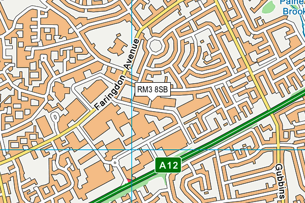 RM3 8SB map - OS VectorMap District (Ordnance Survey)