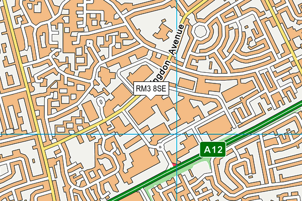 RM3 8SE map - OS VectorMap District (Ordnance Survey)