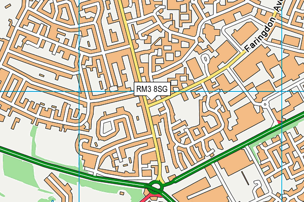 RM3 8SG map - OS VectorMap District (Ordnance Survey)