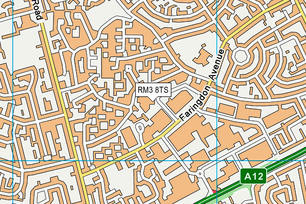 RM3 8TS map - OS VectorMap District (Ordnance Survey)