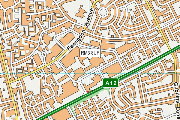 RM3 8UF map - OS VectorMap District (Ordnance Survey)