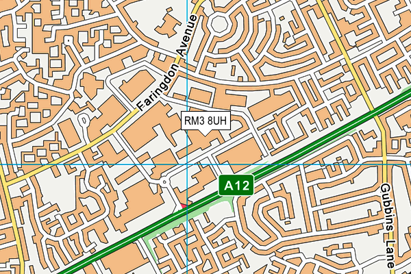 RM3 8UH map - OS VectorMap District (Ordnance Survey)