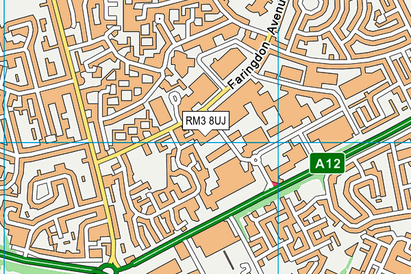 RM3 8UJ map - OS VectorMap District (Ordnance Survey)
