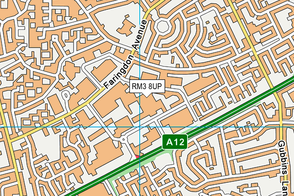 RM3 8UP map - OS VectorMap District (Ordnance Survey)