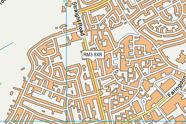 RM3 8XR map - OS VectorMap District (Ordnance Survey)