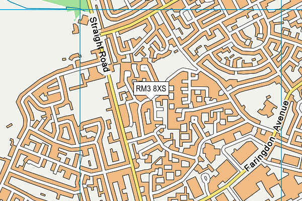 RM3 8XS map - OS VectorMap District (Ordnance Survey)