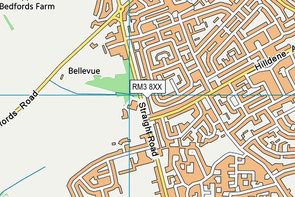 RM3 8XX map - OS VectorMap District (Ordnance Survey)