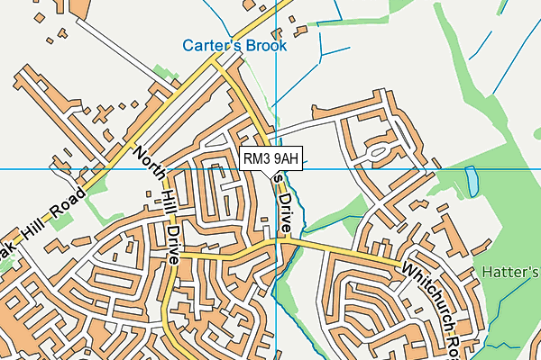 RM3 9AH map - OS VectorMap District (Ordnance Survey)