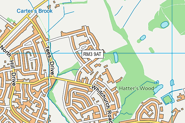 RM3 9AT map - OS VectorMap District (Ordnance Survey)