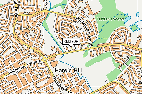 RM3 9DP map - OS VectorMap District (Ordnance Survey)