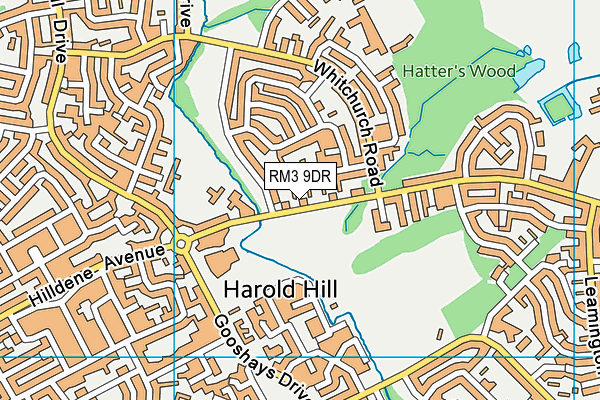 RM3 9DR map - OS VectorMap District (Ordnance Survey)